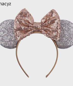 Chique Sequin Mickey Oortjes Diadeem met Strik - Feestelijk Haaraccessoire voor Kinderen & Dames