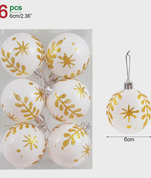 Set van 6 Kerstballen - 6cm Diameter - Decoratieve Kerstboom Hangers