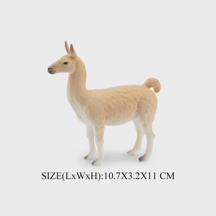 Realistische Alpaca & Kameel Figuren Set - Handgeschilderd, Educatief Speelgoed