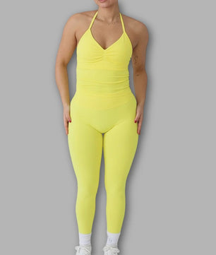 Dames Sportset: Backless Tanktop & Scrunch Seamless Legging