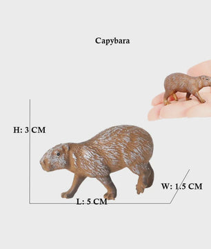 Set van 6 Realistische Dierenbeeldjes: Capibara, Eekhoorn & Marmot Speelgoed