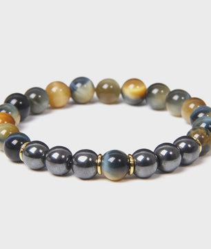 Handgemaakte Tijgeroog & Hematiet Kralen Armband - Energie & Meditatie Sieraden