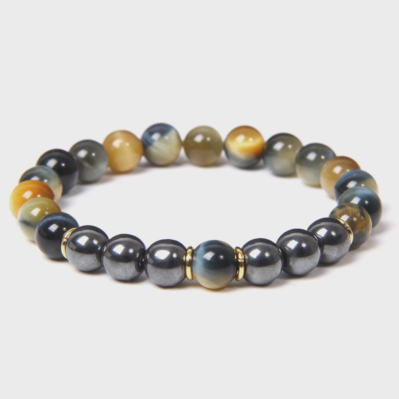 Handgemaakte Tijgeroog & Hematiet Kralen Armband - Energie & Meditatie Sieraden