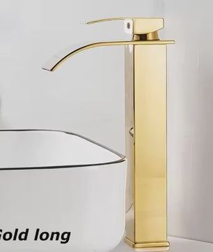 Moderne Waterval Kraan Zwart - RVS Wastafelkraan met Warm & Koud Water