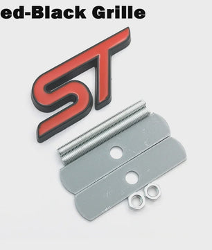 ST Grille Badge Embleem Sticker - Rood/Blauw Chroom - Voor Ford Fiesta, Focus, Mondeo
