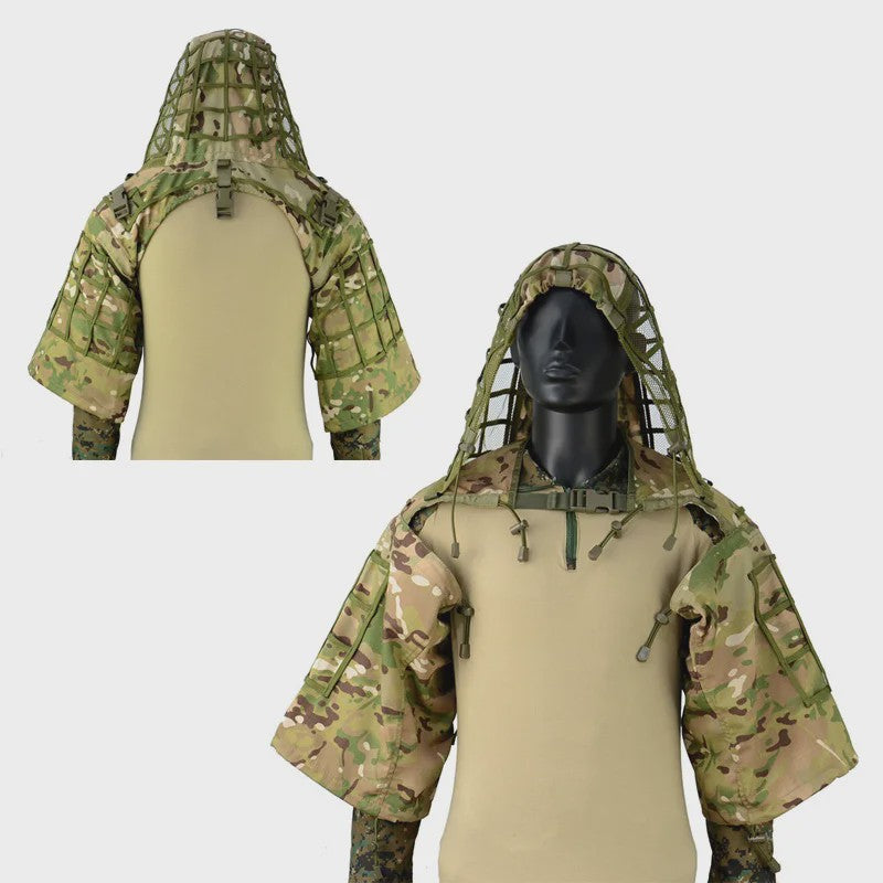 Ademende Ghillie Suit Cape - Camouflage Basis voor Jacht, Airsoft & Paintball