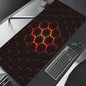 Extra Grote Gaming Muismat 90x40cm - Rood Blauw Gradient, Antislip & Stevige Rand