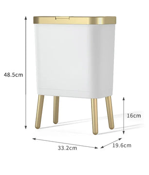 Sedia Prullenbak (15 Liter) - Wit / Goud