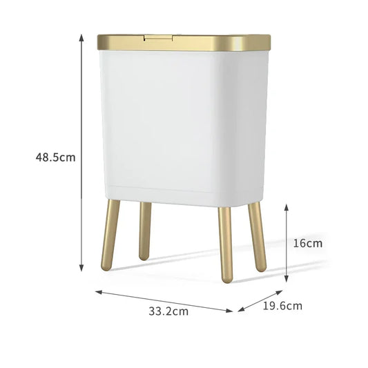 Sedia Prullenbak (15 Liter) - Wit / Goud