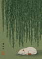 Japanse Canvas Poster: Zen Bos, Koi Vis & Kraanvogel - Sfeervolle Wanddecoratie