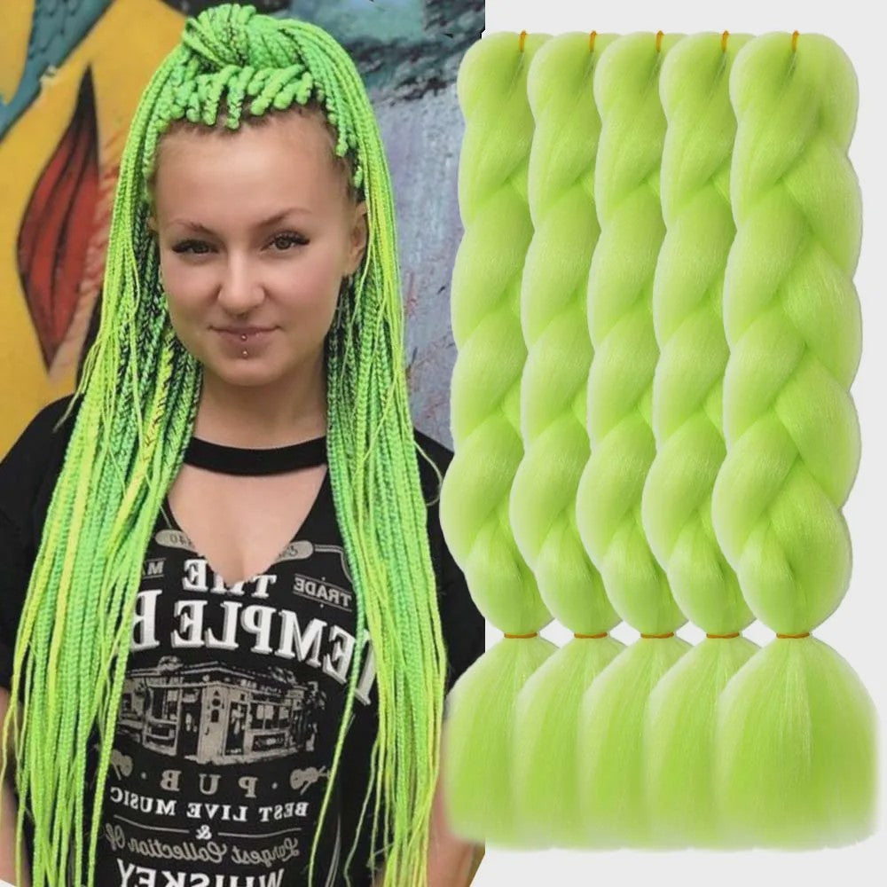 5x Jumbo Braiding Hair Extensions - 24 Inch Synthetisch Vlecht Haar - Pre-stretched Yaki