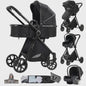 Magic ZC Premium 3-in-1 Baby Reiswieg & Kinderwagen Set - Luxe Beige, Compact, Inclusief Autostoel & Draagmand, Geschikt Vanaf Geboorte