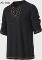 Heren Middeleeuwse Tuniek met Vetersluiting - Renaissance, Viking & Piraat Kostuum Shirt