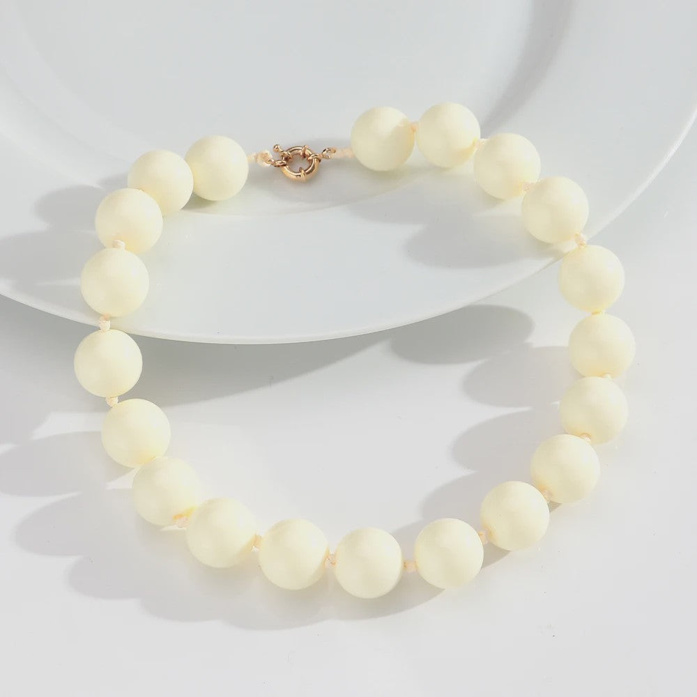 Handgemaakte Retro Acryl Ketting met Grote Kleurrijke Kralen - Statement Choker