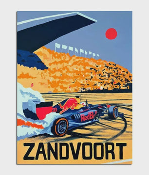 Retro F1 Formule 1 Raceauto Posters - Neon City Canvas Muurkunst