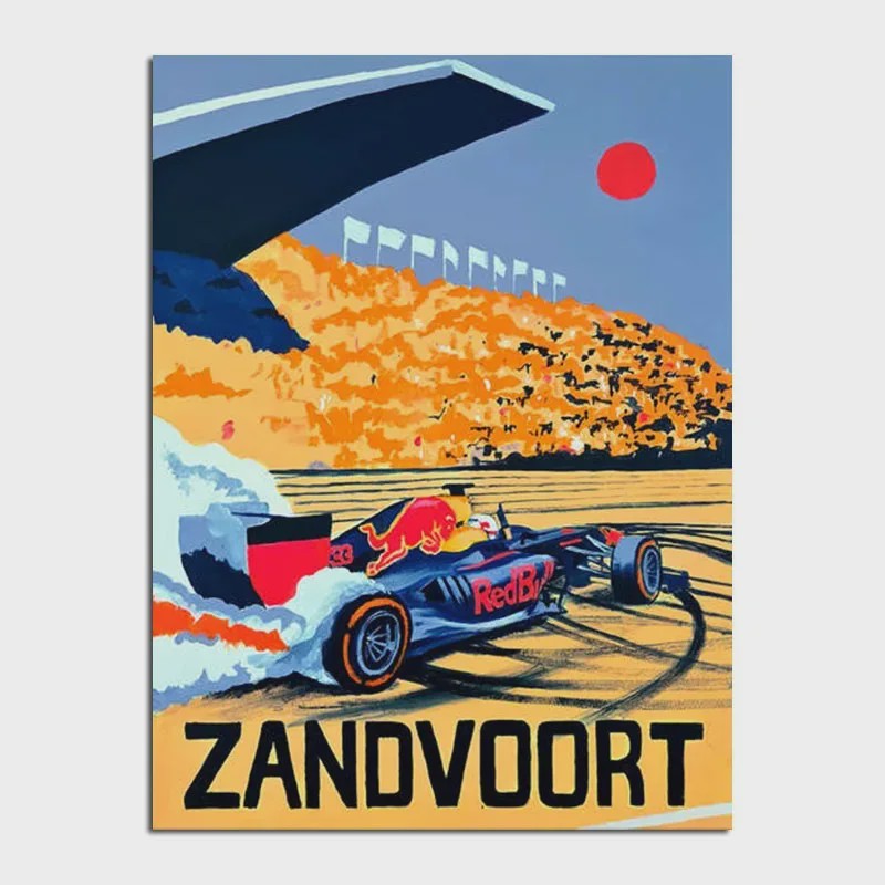 Retro F1 Formule 1 Raceauto Posters - Neon City Canvas Muurkunst