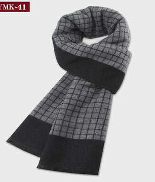 Luxe Heren Sjaal - Warme Wol & Kasjmier - Winter Ruitpatroon