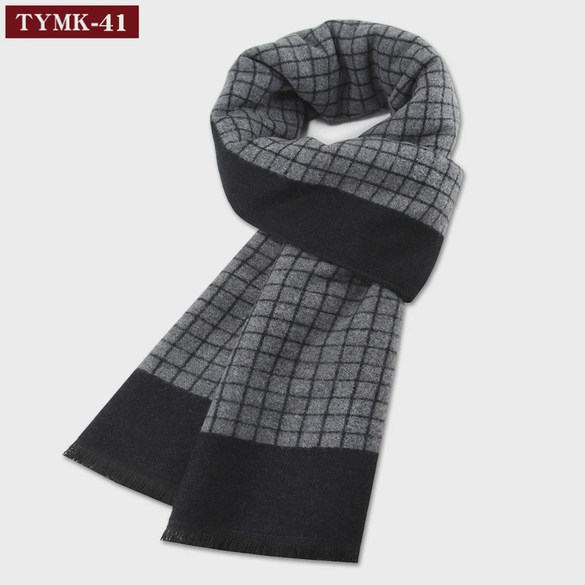 Luxe Heren Sjaal - Warme Wol & Kasjmier - Winter Ruitpatroon
