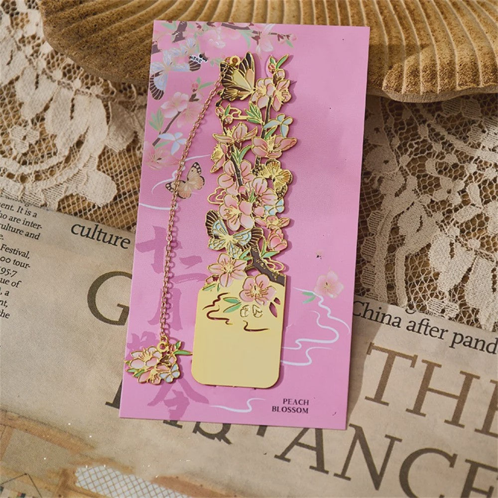 Luxe Metalen Bladwijzers - Retro Chinese Stijl met Bloemen & Vlinders
