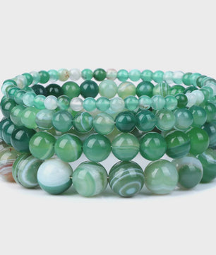 Handgemaakte Natuursteen Armbanden - Onyx & Agate Kralen - Yoga & Reiki Energie - Unisex 19cm