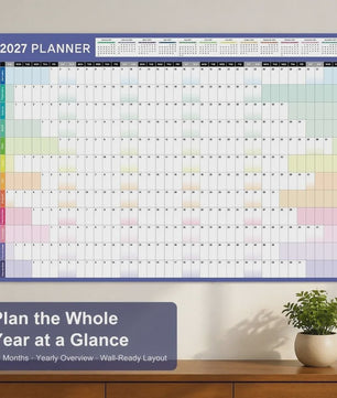 Jaarplanner 2027 - Grote Wandkalender met Planvakken en Stickers