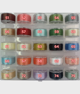 25 Kleuren Hoogglans Borduur Garen - 90 Meter Spoelen voor Handwerk & DIY