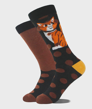 Grappige Heren Sokken met Dierenprint - Katoen, Mid-Length, Asymmetrisch Design
