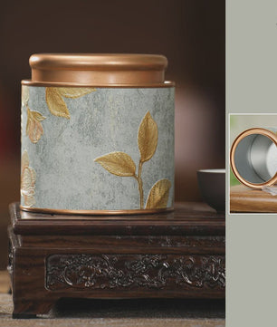 Decoratieve Theeblik met Bloemenprint - Afsluitbare Opbergbus voor Thee