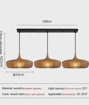 Wabi-Sabi Houten Hanglamp LED - Vintage Minimalistisch Design