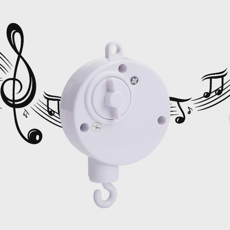 Houten Baby Mobiel voor Ledikant met Teddybeer, Maan en Sterren - Muziek & Rammelaar - Perfect Kraamcadeau