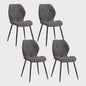 Set van 2, 4 of 6 Eetkamerstoelen - Gestoffeerd, Gewatteerd Linnenlook Stof, Metalen Poten