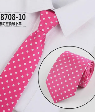 Skinny Polka Dot Stropdas voor Heren - 8cm Slim Polyester Jacquard