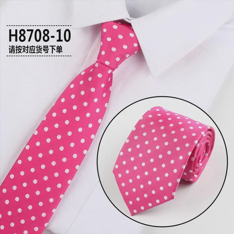Skinny Polka Dot Stropdas voor Heren - 8cm Slim Polyester Jacquard
