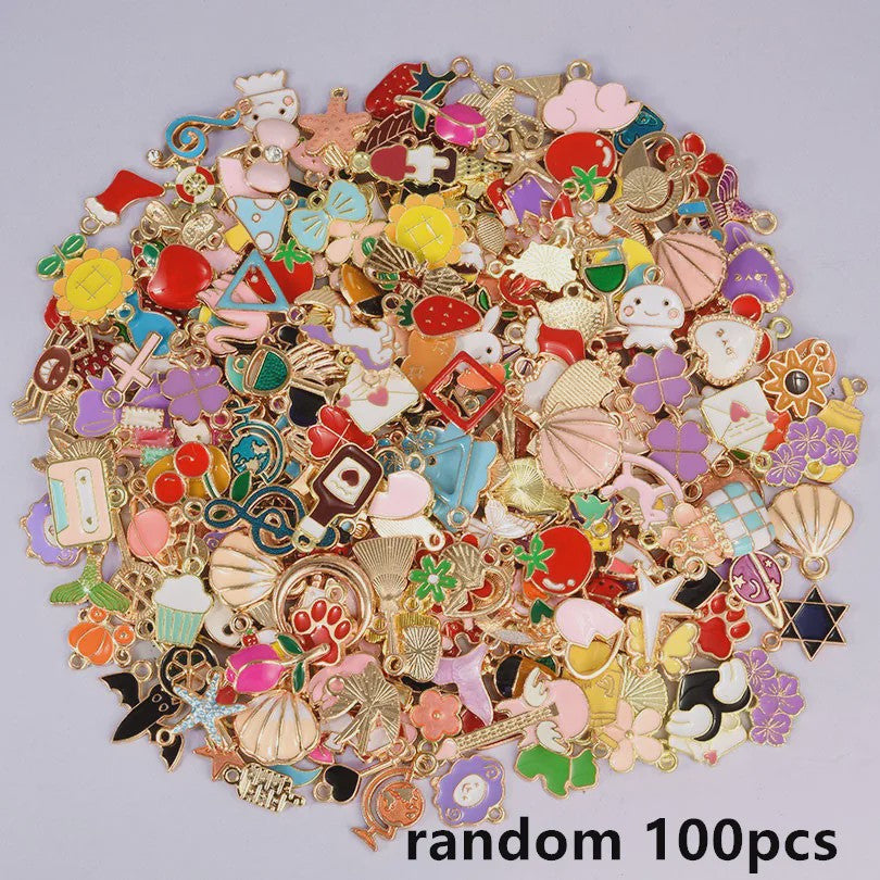 Grote Mix Bedeltjes (30/60/100 stuks) - Enamel & Drip Oil - Voor Sieraden Maken