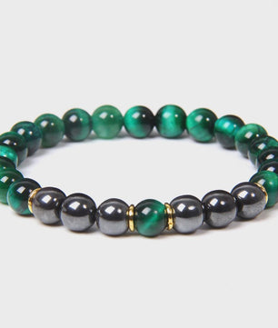 Handgemaakte Tijgeroog & Hematiet Kralen Armband - Energie & Meditatie Sieraden