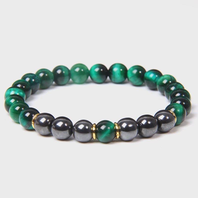 Handgemaakte Tijgeroog & Hematiet Kralen Armband - Energie & Meditatie Sieraden