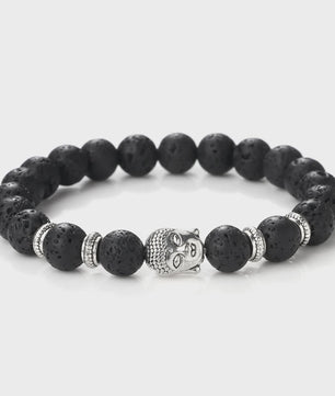 Buddha Hoofd Kralen Armbanden - Natuursteen (Tijgeroog, Vulkanisch, Malachiet, Rozenkwarts)