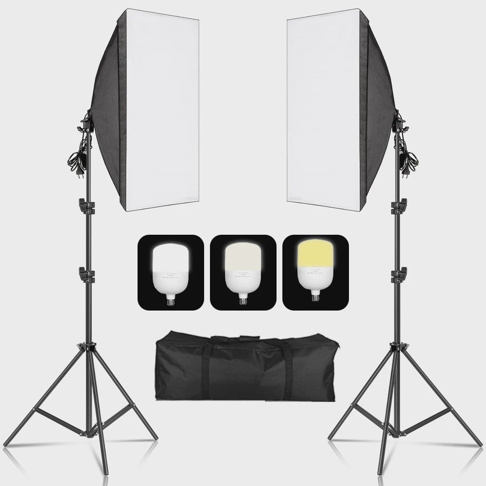 Professionele Softbox Verlichtingskit 50x70CM met LED Lamp - Continu Licht Systeem