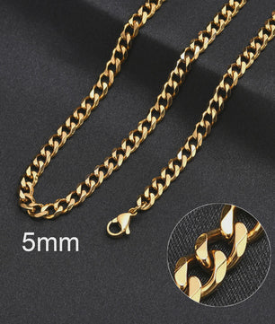 Klassieke Cuban Chain Ketting Heren Dames - Roestvrij Staal (3-11mm)