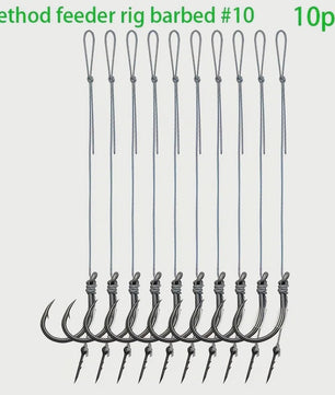 Method Feeder Rigs Set: 10/20 Stuks Haken met Gevlochten Lijn voor Feeder Vissen