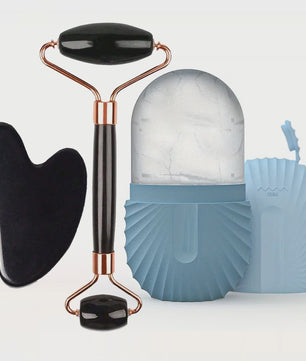 Gezichtsroller & IJsroller Set: Luxe Huidverzorging met Gua Sha Tool