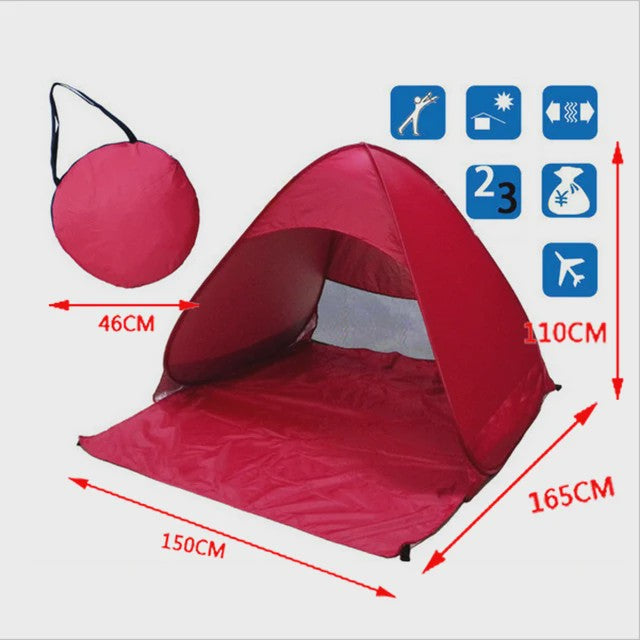 Automatische Pop-Up Strandtent UPF50+ - Snel Opzetbaar Zonnescherm voor Strand, Camping & Vissen
