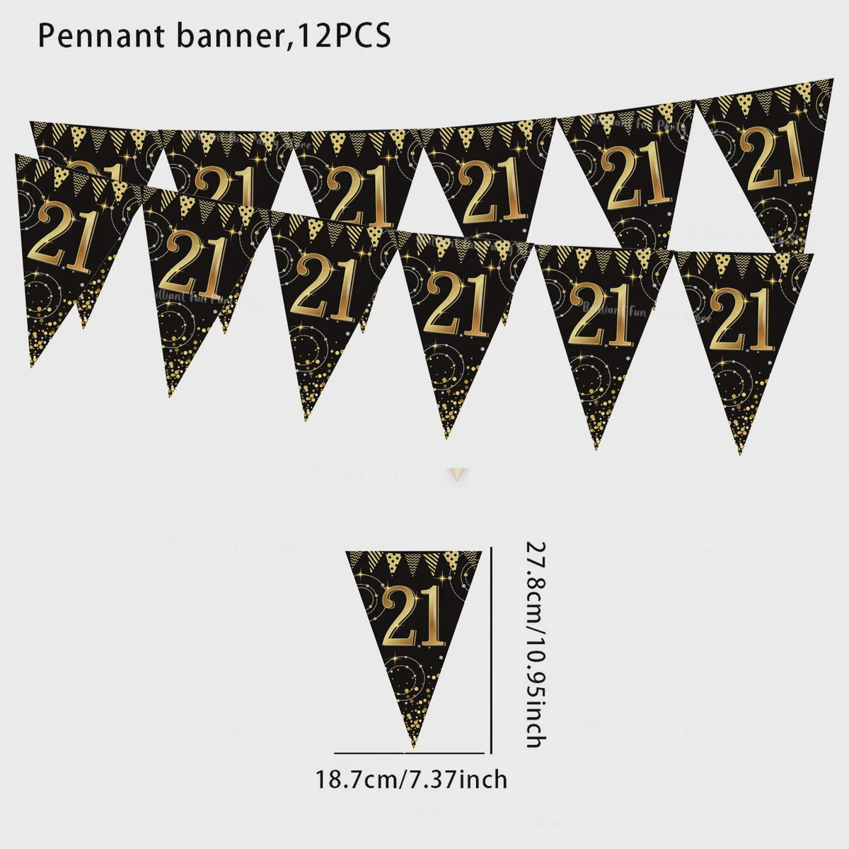 Black Gold Verjaardag Banner - Slingers voor 30, 40, 50, 60 Jaar Feestdecoratie
