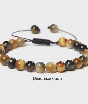 Blauwe Tijgeroog Kralen Armband 6MM - Natuursteen Meditatie Sieraden