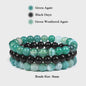 Set van 3 Natuursteen Armbanden: Rozenkwarts, Obsidiaan & Tijgeroog