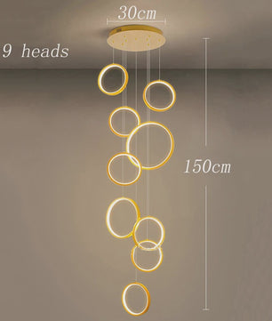 Moderne LED Plafondlamp Ring Chandelier - Hanglamp voor Woonkamer & Eetkamer