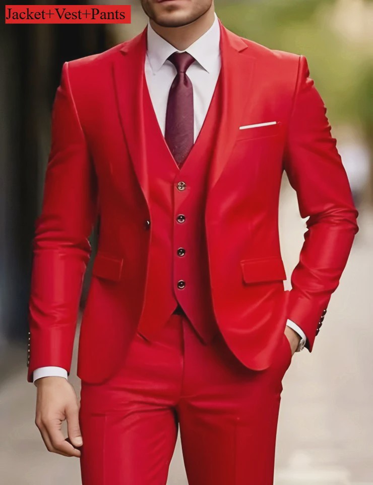 Elegante Heren Kostuum Set - Slim Fit Smoking voor Bruiloften & Formele Gelegenheden