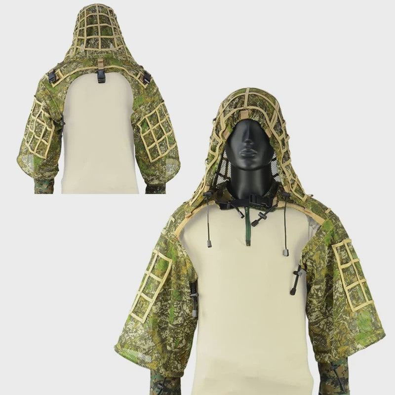 Ademende Ghillie Suit Cape - Camouflage Basis voor Jacht, Airsoft & Paintball