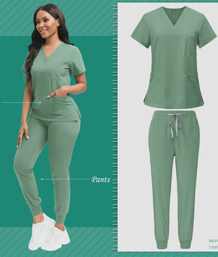 Comfortabele Dames Scrub Set - Medische Werkkleding Top & Broek