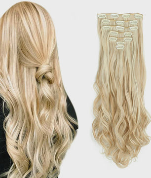 Clip-in Haarverlenging 7 Delig - 55cm Lang Krullend Synthetisch Haar